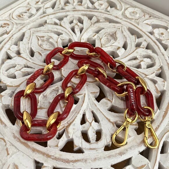 Senreve ÉLEVÉE CHAIN in acetate rouge - Picture 4 of 6